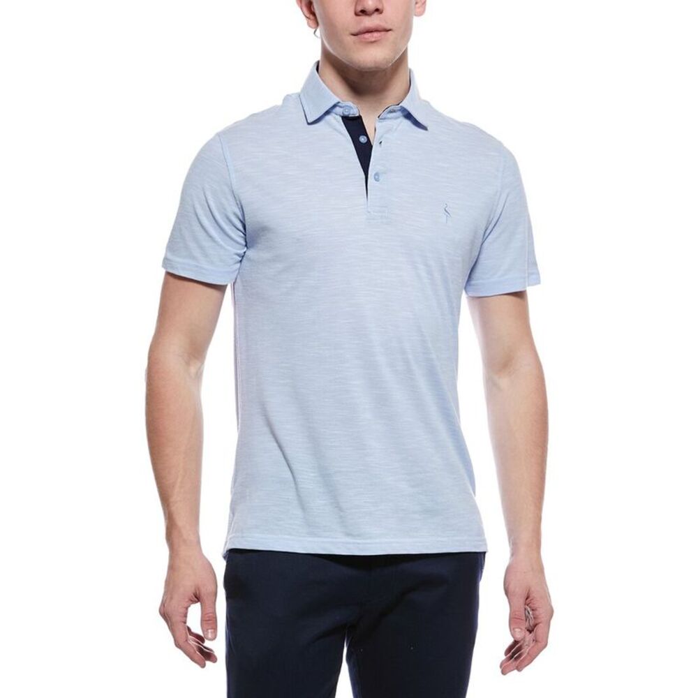 Tailorbyrd Mens  Slub Pique Polo Shirt, Blue